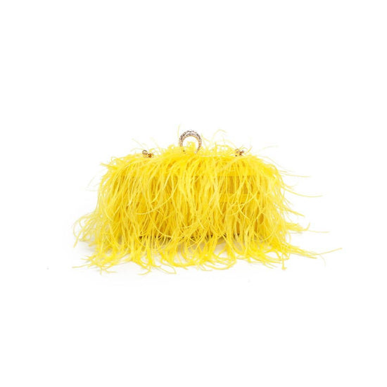 Harlow Feather Evening Bag White - Born To Glam Born To Glam