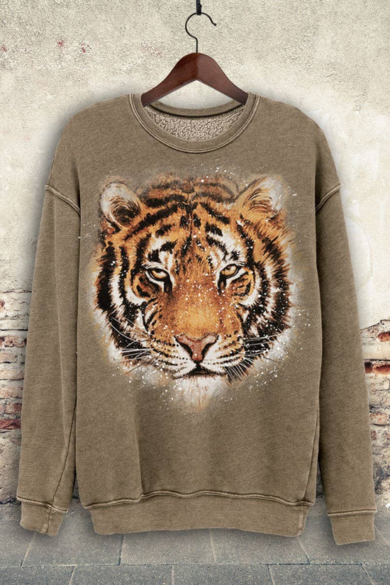 Tiger Face Sweatshirt - Born To Glam Born To Glam