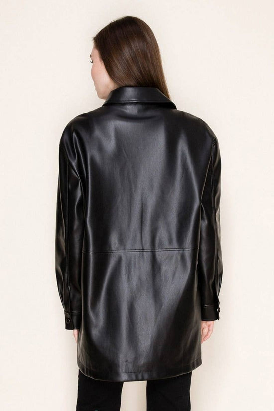 Faux Leather Rhinestone Jacket Born To Glam