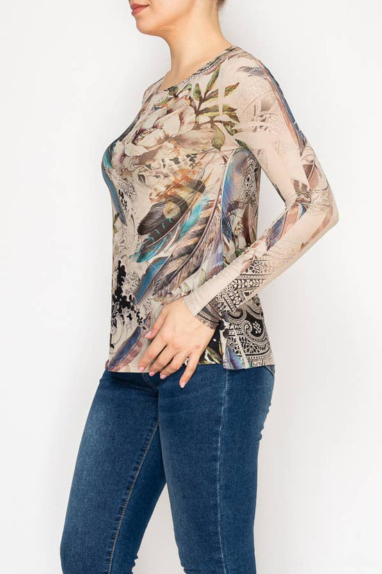 Minimalist Sheer All-Mesh Long Sleeve Top - Born To Glam Born To Glam