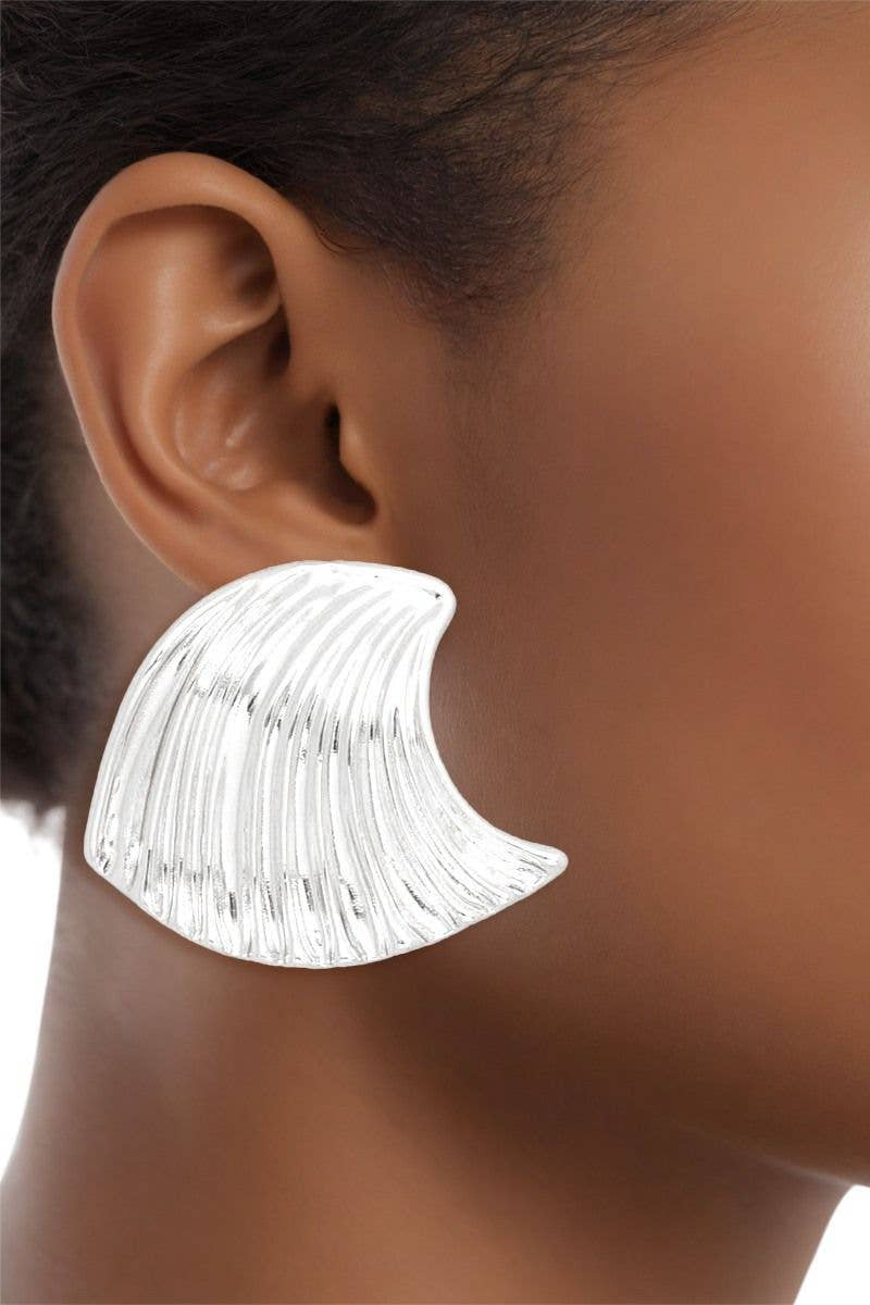 Silver Ocean Stud Earrings - Born To Glam Born To Glam