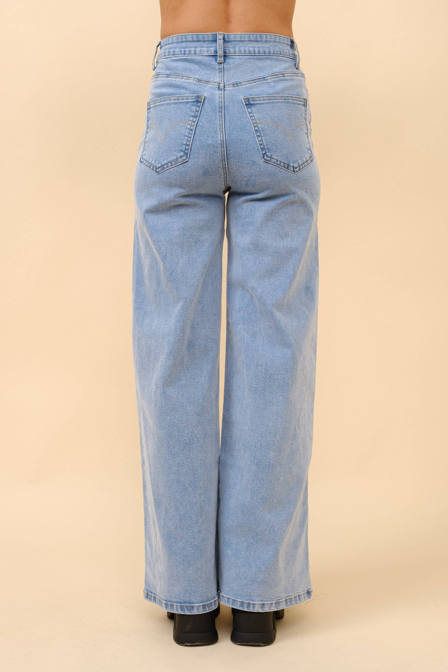 Mid Rise Crystal Slit Bottom Denim Jeans - Born To Glam Born To Glam