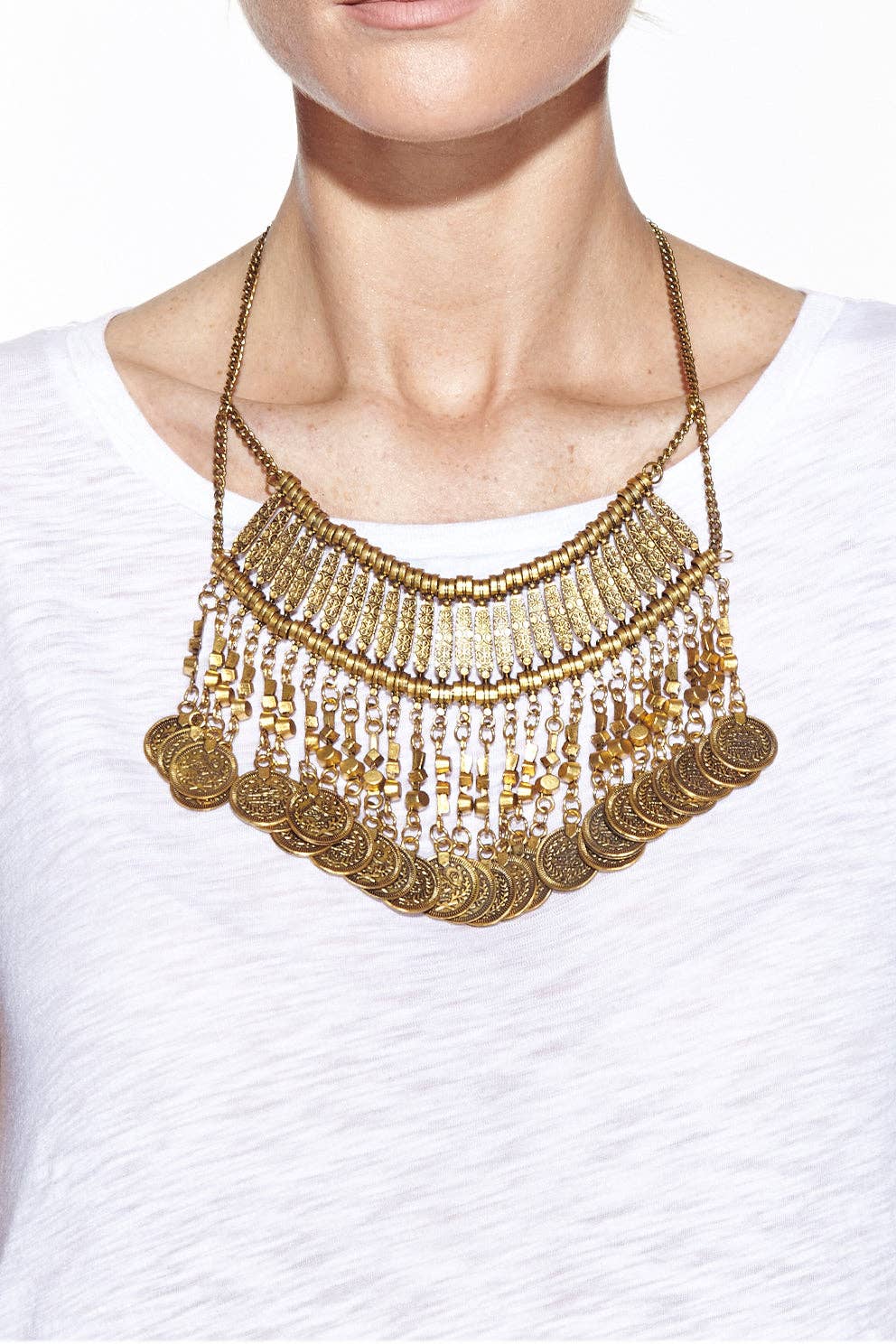 Emma Bronze Coin Necklace Born To Glam
