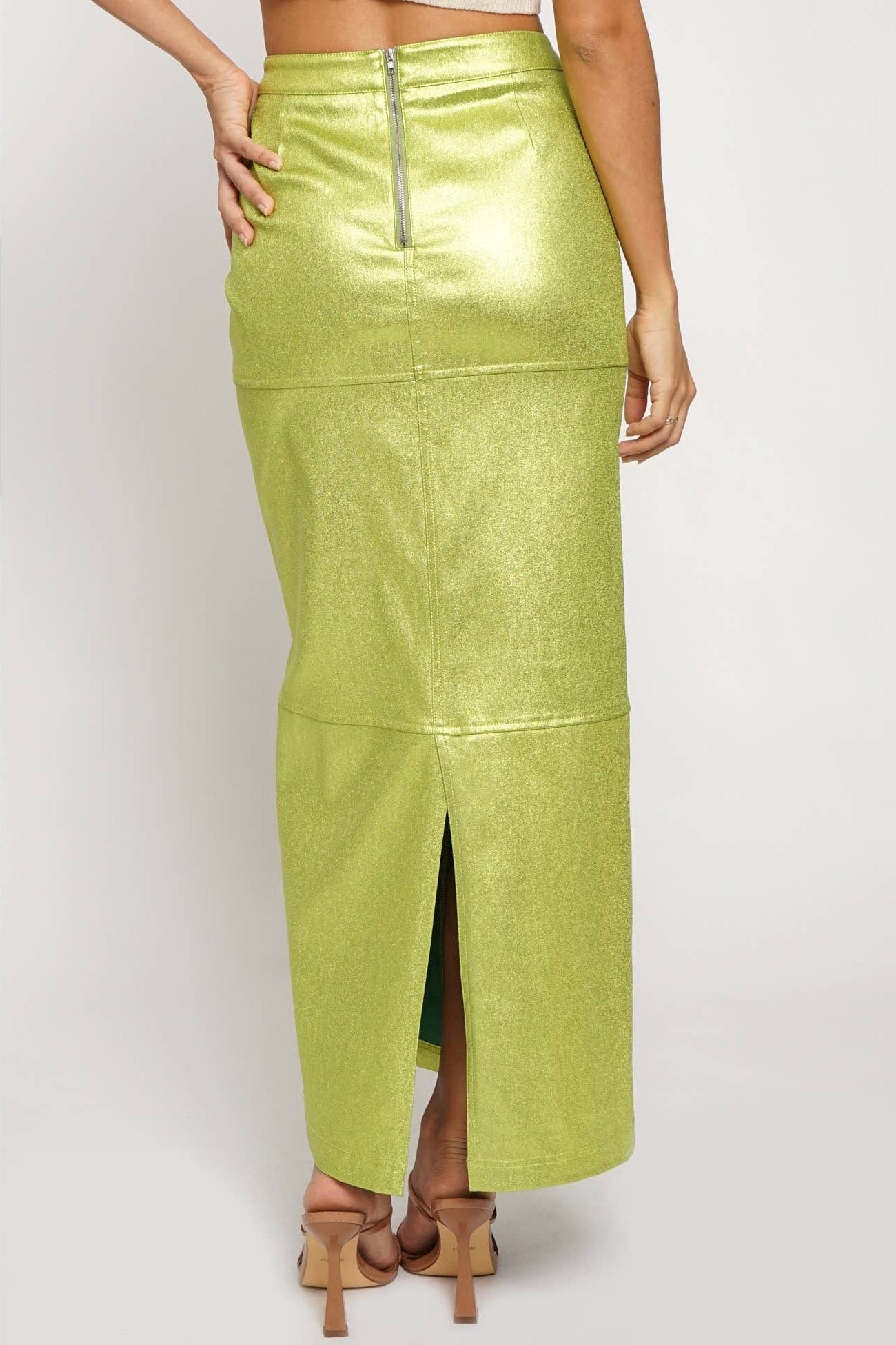 Metallic Slim Maxi Skirt - Born To Glam Born To Glam