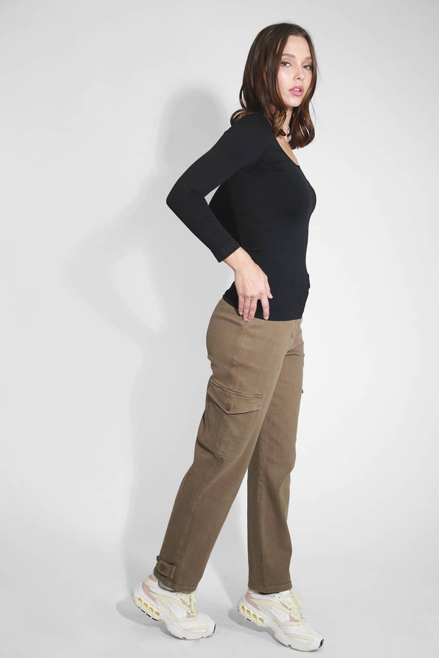 Niki Biki 3/4 Sleeve Scoop Neck Top - Born To Glam Born To Glam