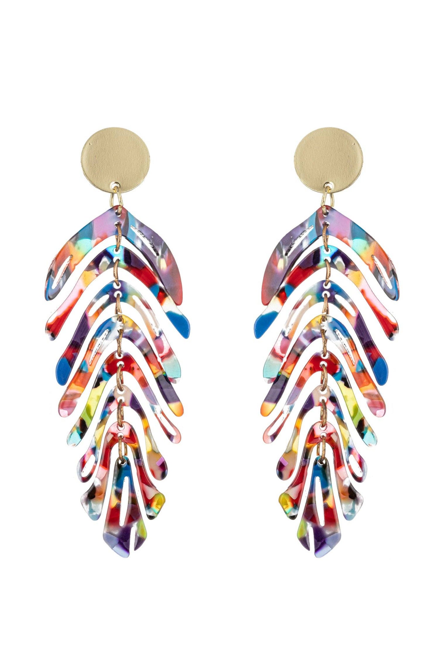 Resin Leaf Drop Earrings - Born To Glam Born To Glam