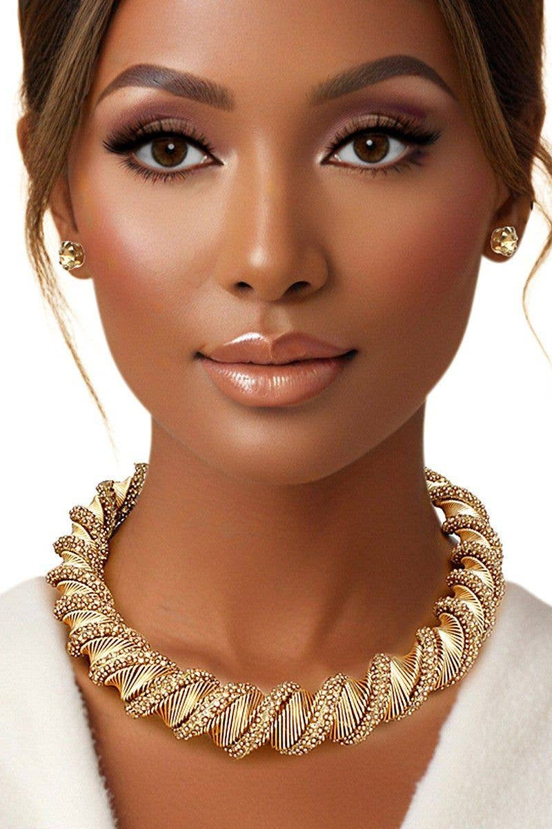 Gold Helix Chain Set for Women - Born To Glam Born To Glam