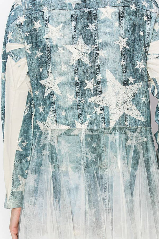 Beige Star Tulle Blazer Cardigan - Born To Glam Born To Glam