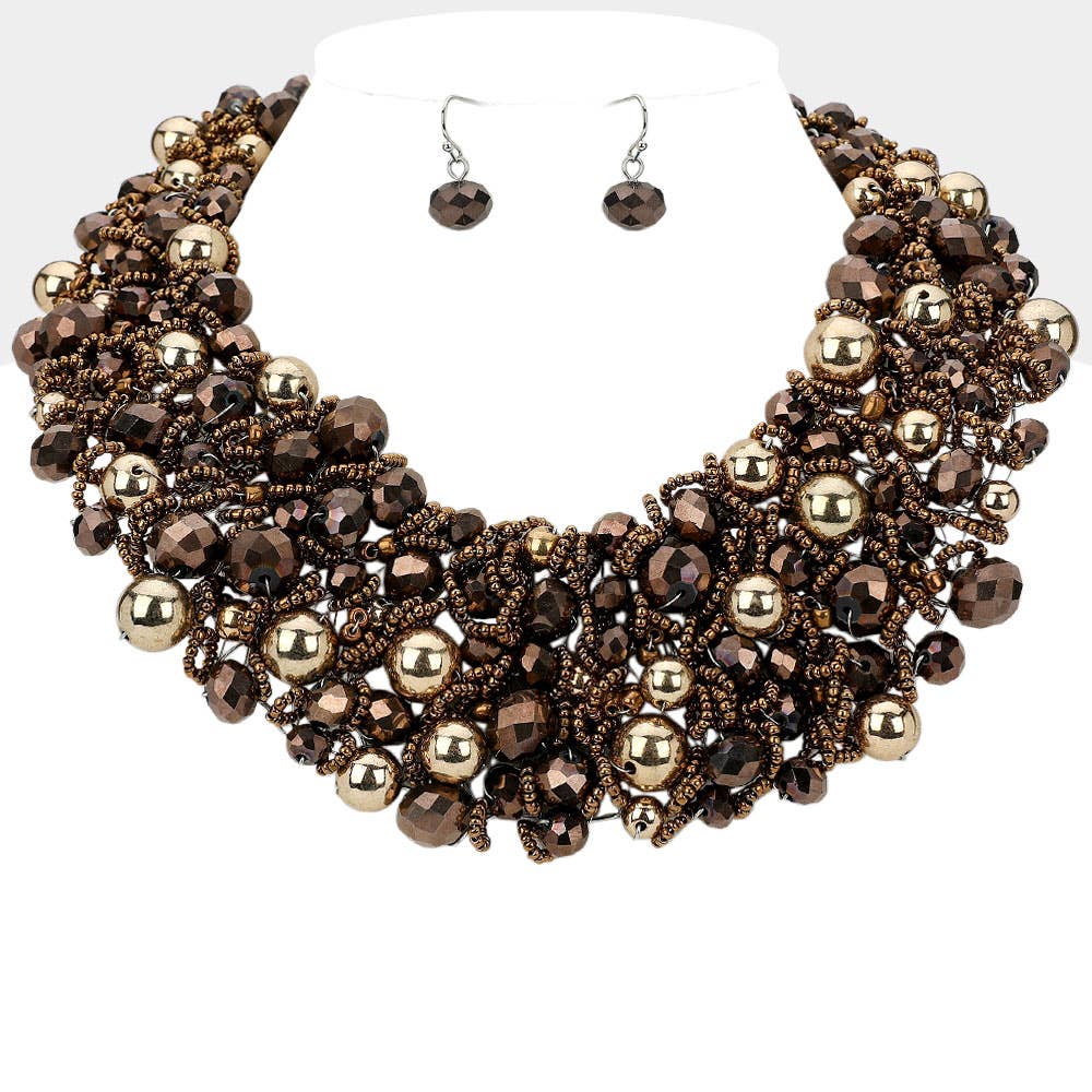 Wire Beaded Collar Necklace - Born To Glam Born To Glam