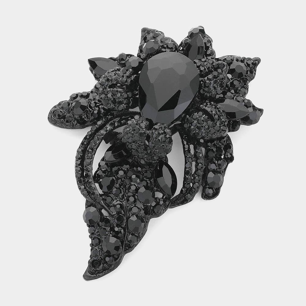 Floral Crystal Pave Bouquet Brooch / Pendant - Born To Glam Born To Glam