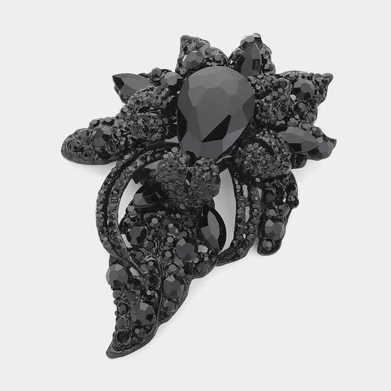 Floral Crystal Pave Bouquet Brooch / Pendant - Born To Glam Born To Glam