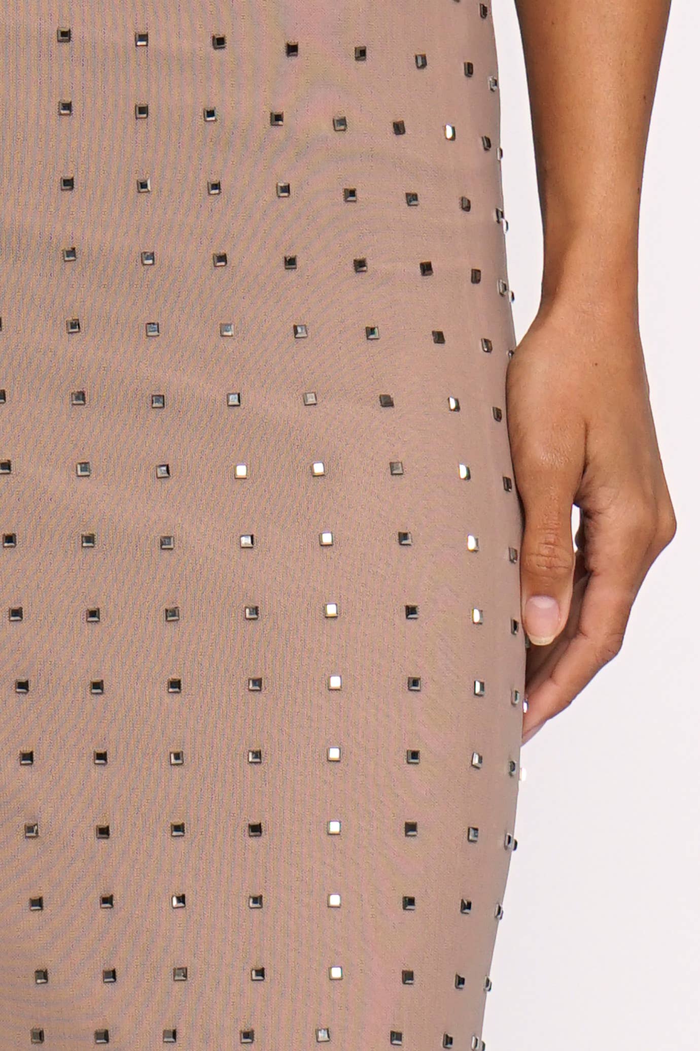 Nude Mirror Mesh Maxi Skirt Born To Glam