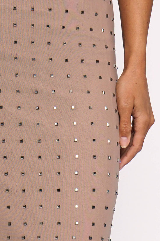 Nude Mirror Mesh Maxi Skirt Born To Glam
