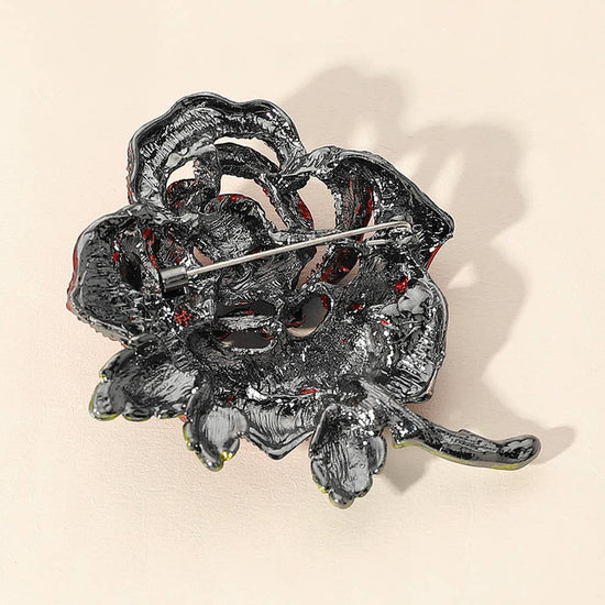 Stone Paved Rose Pin Brooch - Born To Glam Born To Glam