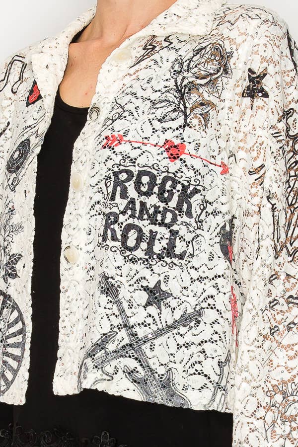 Rock and Roll Cropped Sequin Jacket - Born To Glam Born To Glam