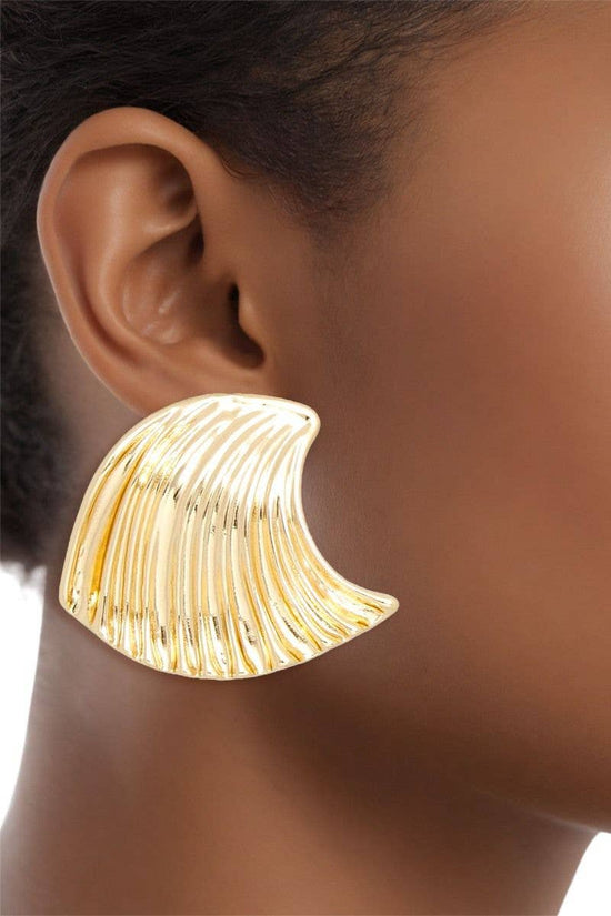 Gold Ocean Stud Earrings - Born To Glam Born To Glam