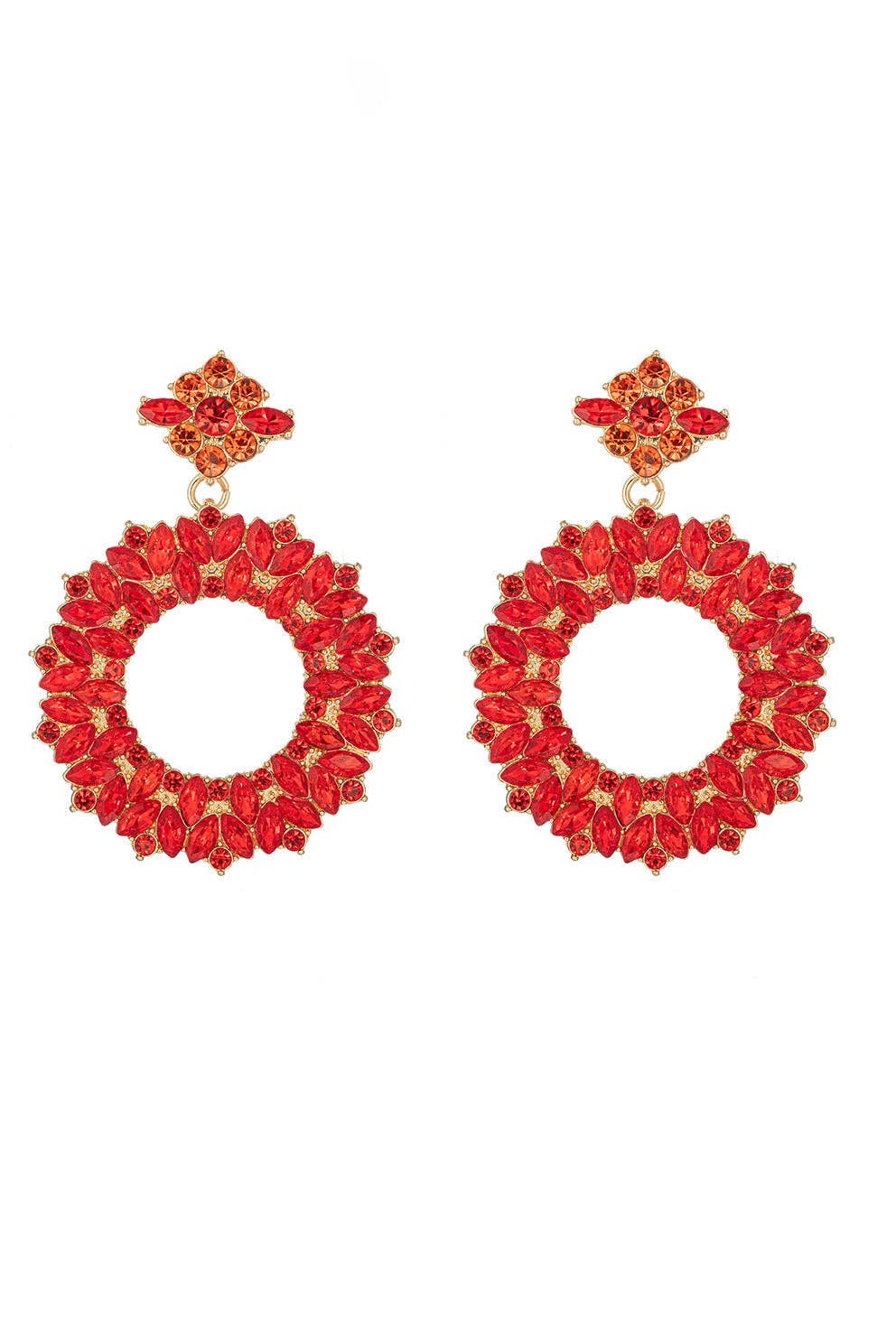 Red Dimitris Statement Earrings - Born To Glam Born To Glam