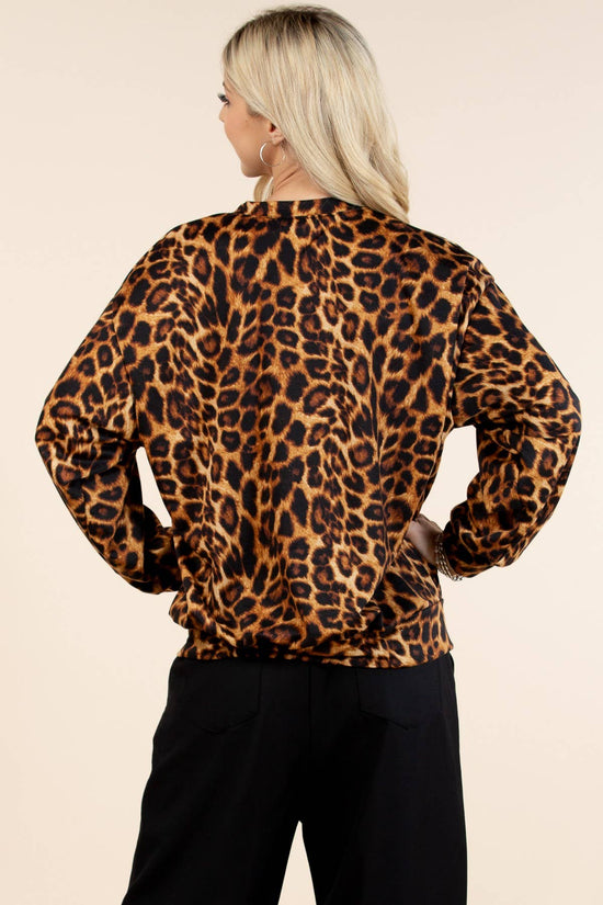 Rumie Cherry Animal Print Long Sleeves  Top - Born To Glam Born To Glam