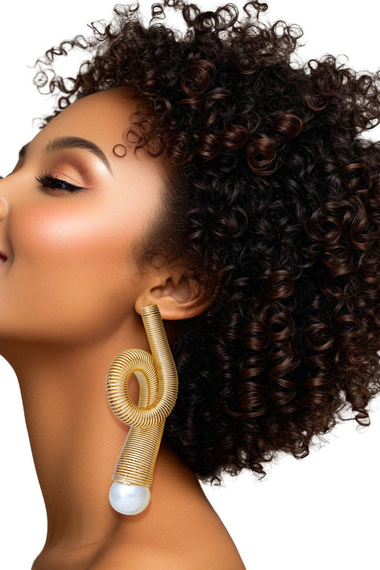 Large Gold Looped Pearl Earrings - Born To Glam Born To Glam