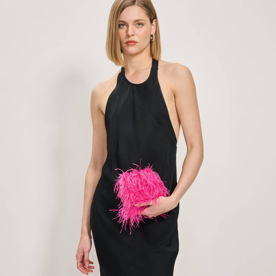 Feathered Flair Evening Bag Pink - Born To Glam Born To Glam