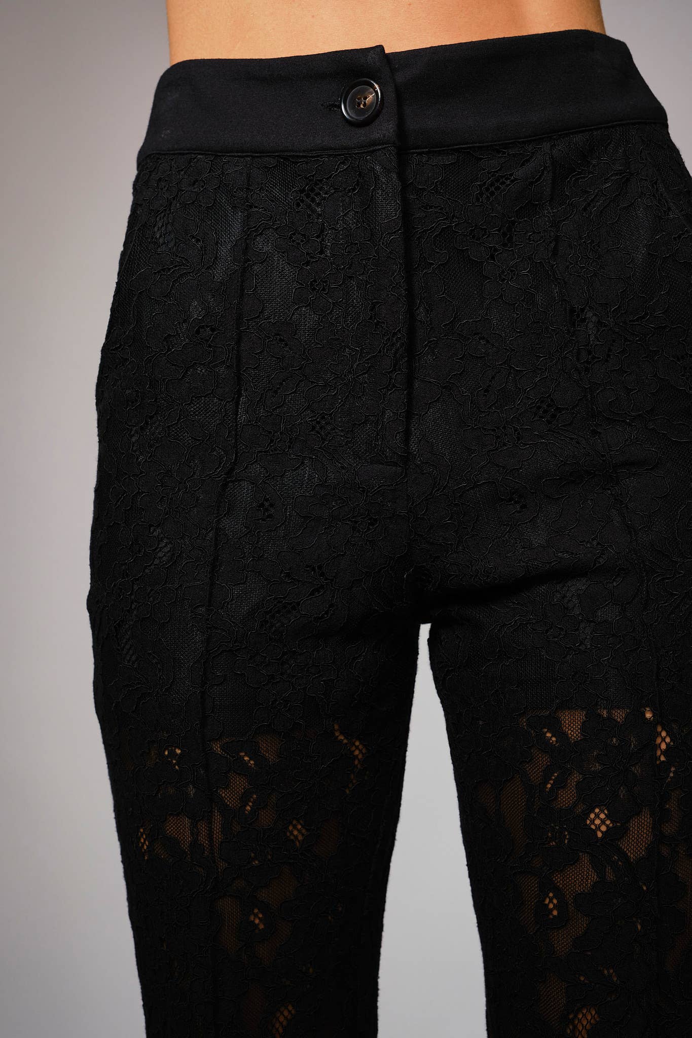 Lace Sheer Mid Rise Trouser Pants - Born To Glam Born To Glam