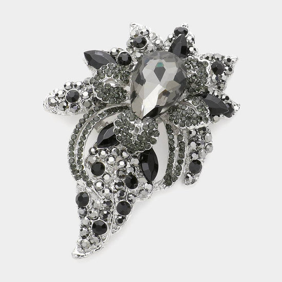 Floral Crystal Pave Bouquet Brooch / Pendant - Born To Glam Born To Glam