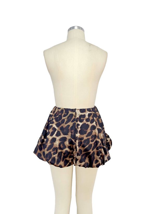 Leopard Blossom Mini Shorts - Born To Glam Born To Glam