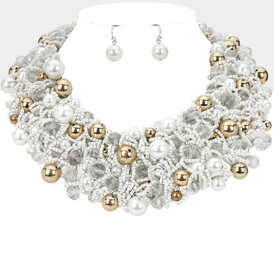 Wire Beaded Collar Necklace - Born To Glam Born To Glam