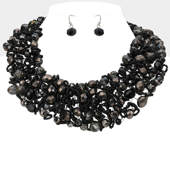 Wire Beaded Collar Necklace - Born To Glam Born To Glam
