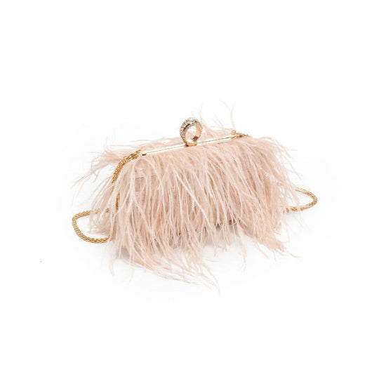 Harlow Feather Evening Bag White - Born To Glam Born To Glam