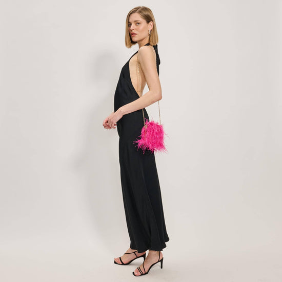 Feathered Flair Evening Bag Pink - Born To Glam Born To Glam