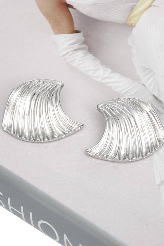 Silver Ocean Stud Earrings - Born To Glam Born To Glam