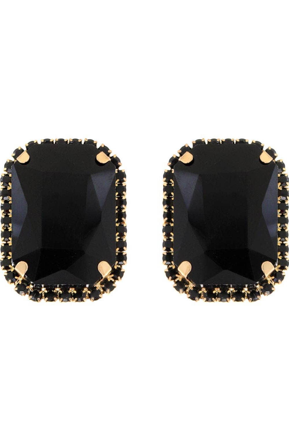 Rhinestone Octagon Cut Crystal Stud Earrings - Born To Glam Born To Glam