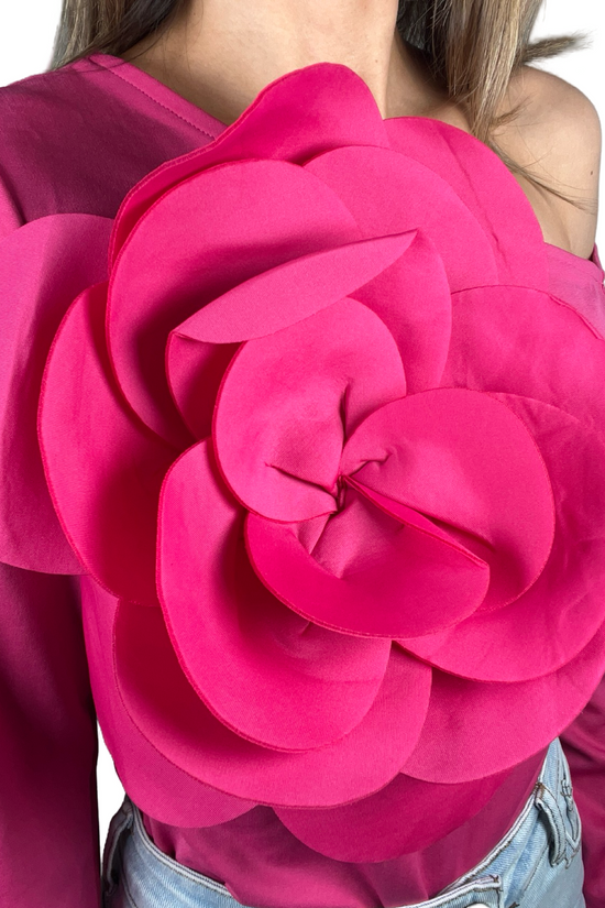 Rosette Scuba Statement Top - Born To Glam Born To Glam