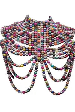 Multicolor Pearl Body Chain - Born To Glam Born To Glam