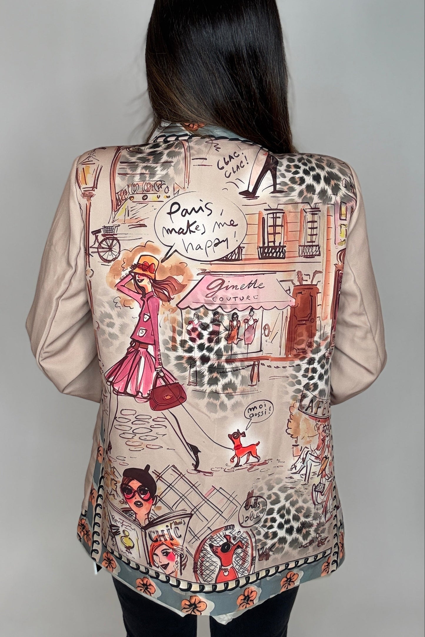 Italian Parisian Chic Print Blazer - Born To Glam Born To Glam