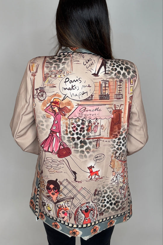 Italian Parisian Chic Print Blazer - Born To Glam Born To Glam