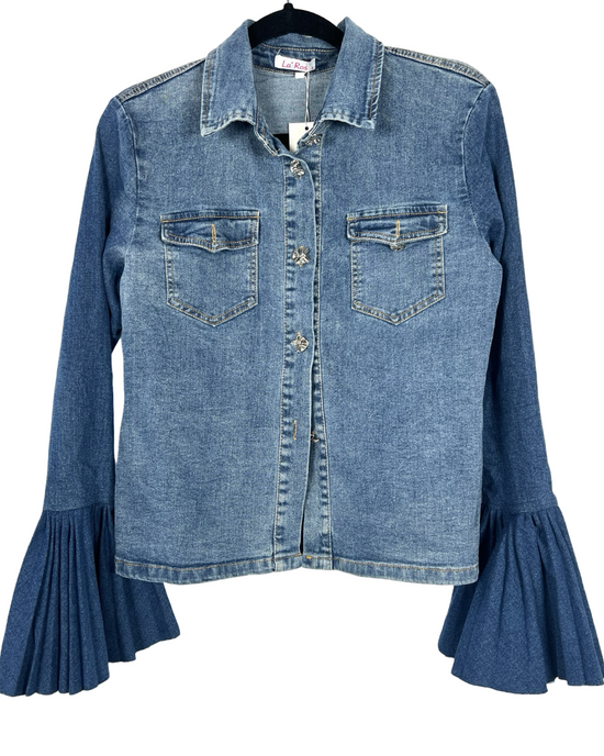 Flare Sleeve Denim Top - Born To Glam Born To Glam
