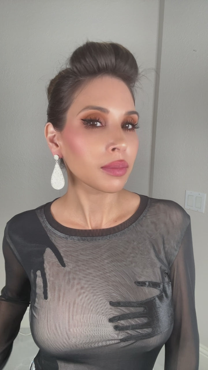 Load and play video in Gallery viewer, Teardrop 925 Sterling Silver Drop Earrings
 Born To Glam