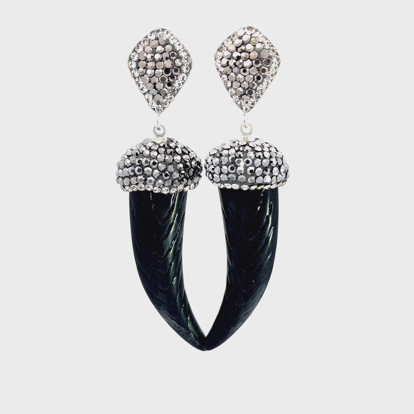 Load and play video in Gallery viewer, Horn Crystal Dangle Earring
 Born To Glam