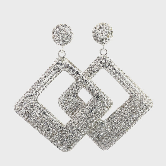 Load and play video in Gallery viewer, Geometric 925 Sterling Silver Crystal Earring
 Born To Glam