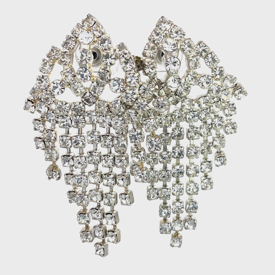 Load and play video in Gallery viewer, Rhinestone Cascade Statement Earring
 Born To Glam