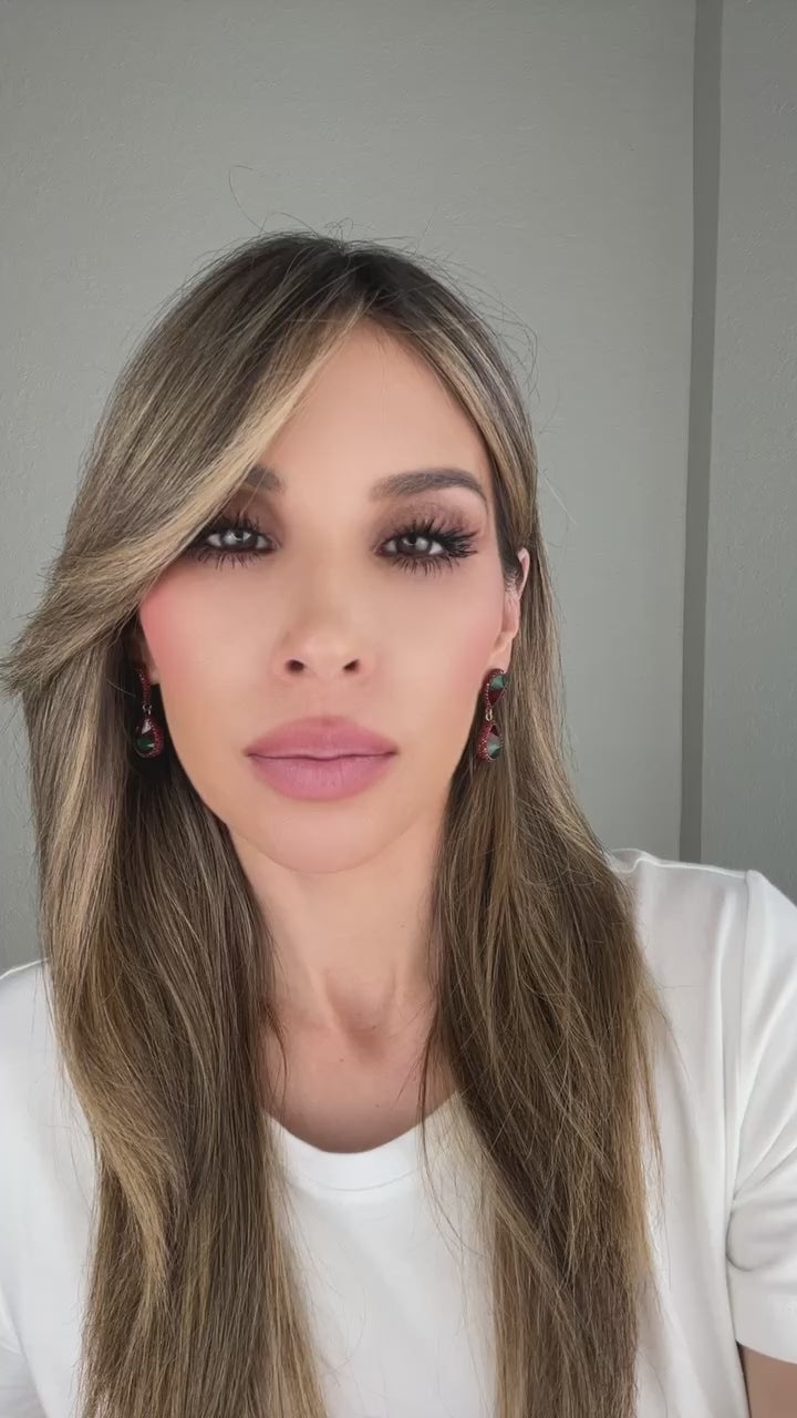 Load and play video in Gallery viewer, Teardrop Multicolor Gemstone Crystal Sterling Silver Double Drop Earrings
 Born To Glam