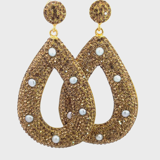 Load and play video in Gallery viewer, Open Teardrop Gemstone 925 Sterling Silver Statement Earring
 Born To Glam