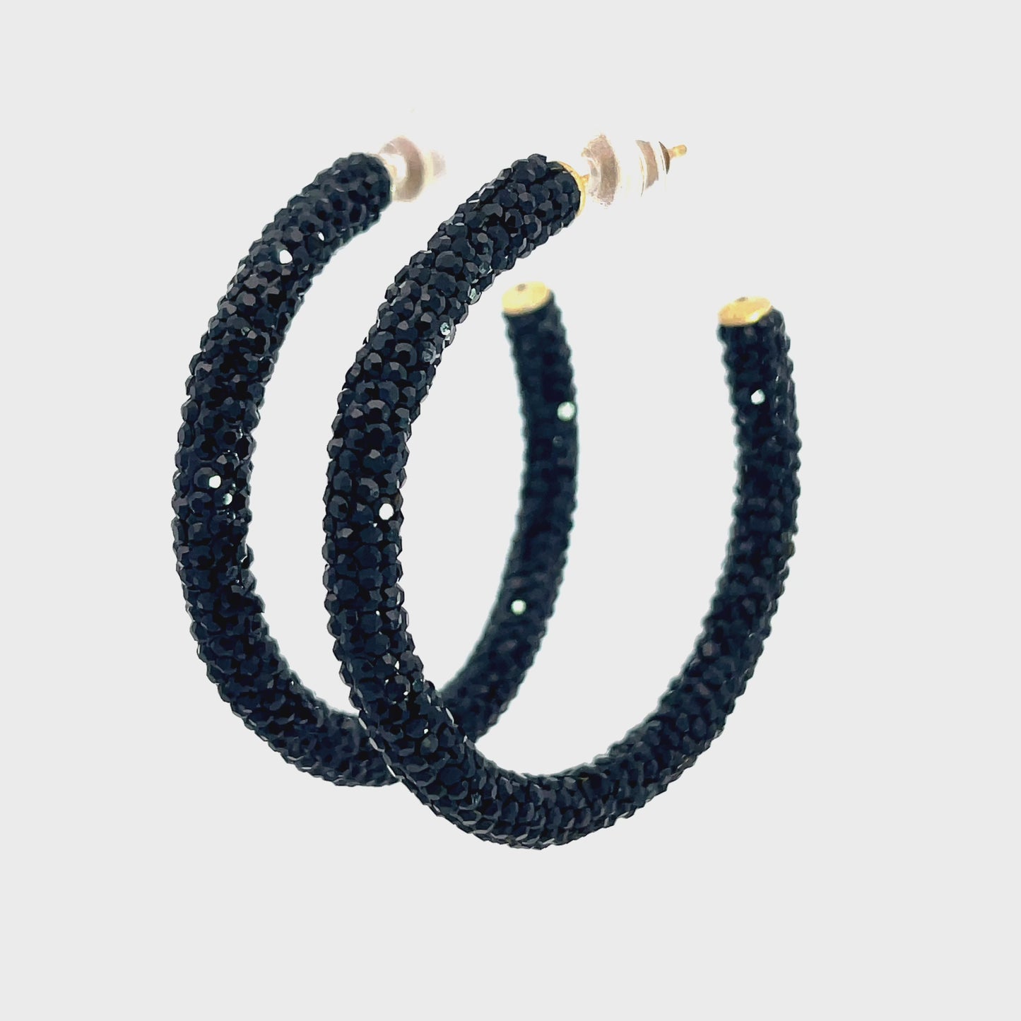 Load and play video in Gallery viewer, Crystal 925 Sterling Silver Hoops
 Born To Glam