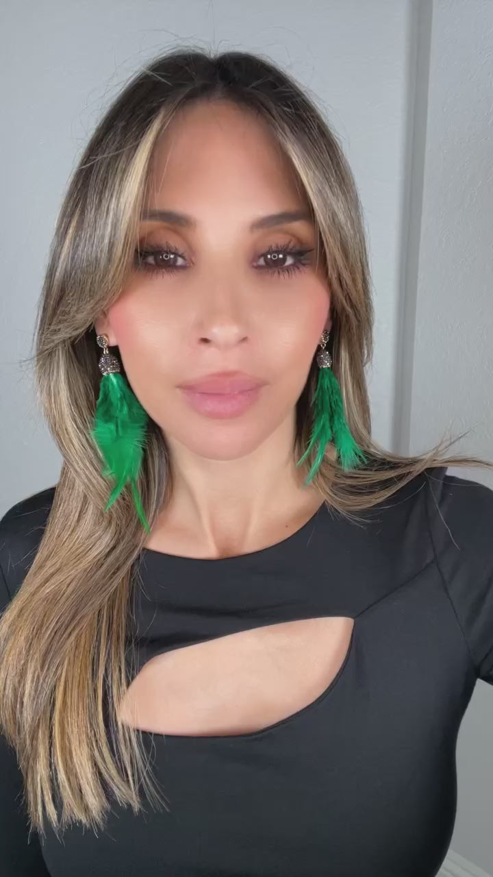 Load and play video in Gallery viewer, Feather 925 Sterling Silver Statement Earring
 Born To Glam