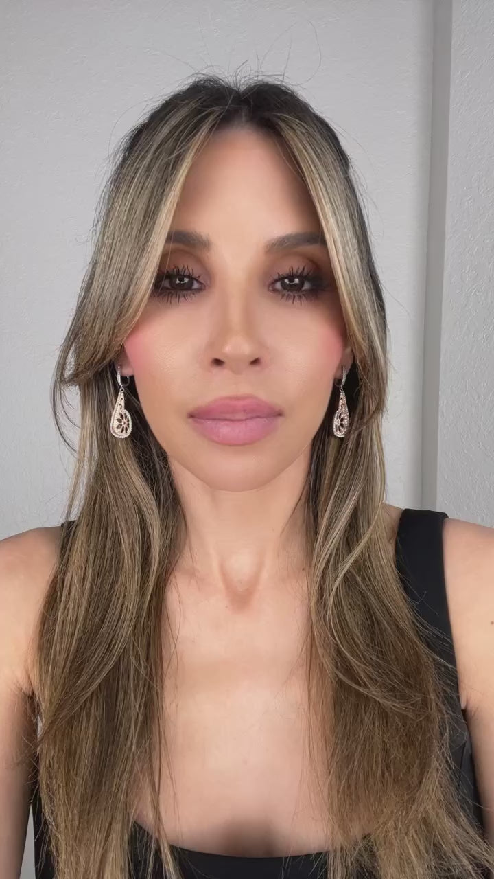 Load and play video in Gallery viewer, Rose Gold Floral Sterling Silver Earring
 Born To Glam