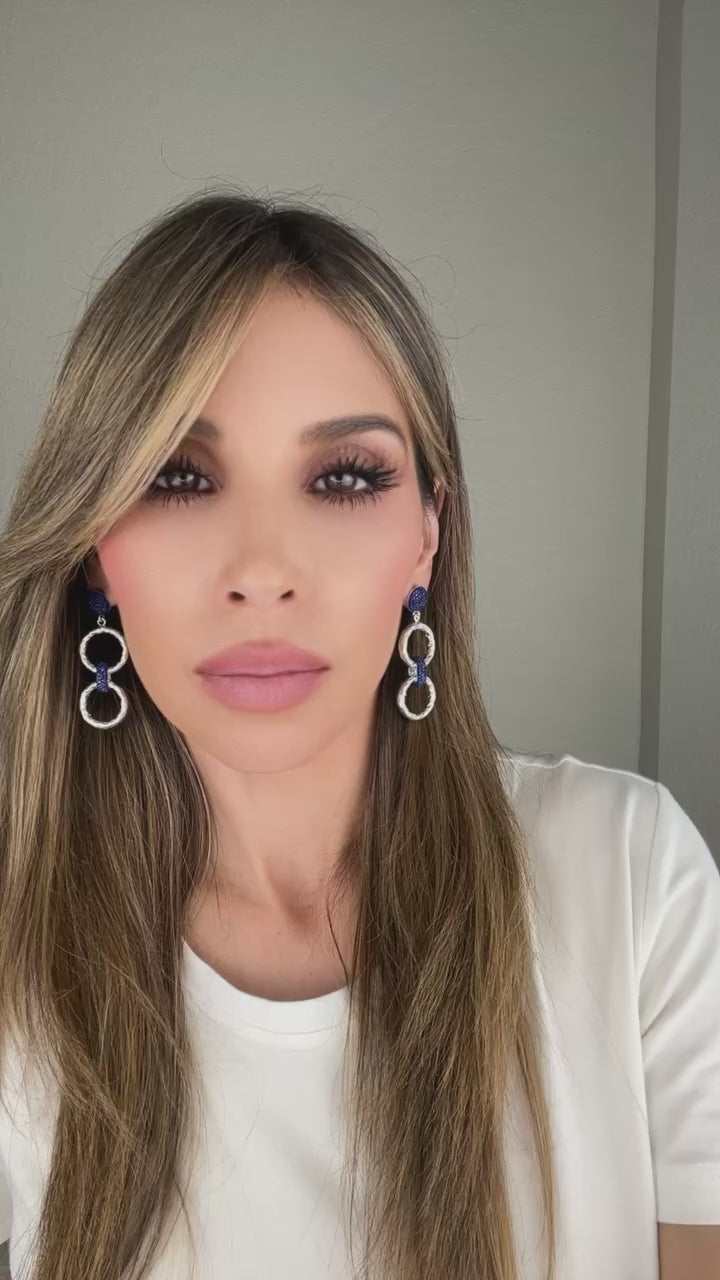 Load and play video in Gallery viewer, Chainlink Crystal Dangle Earrings
 Born To Glam