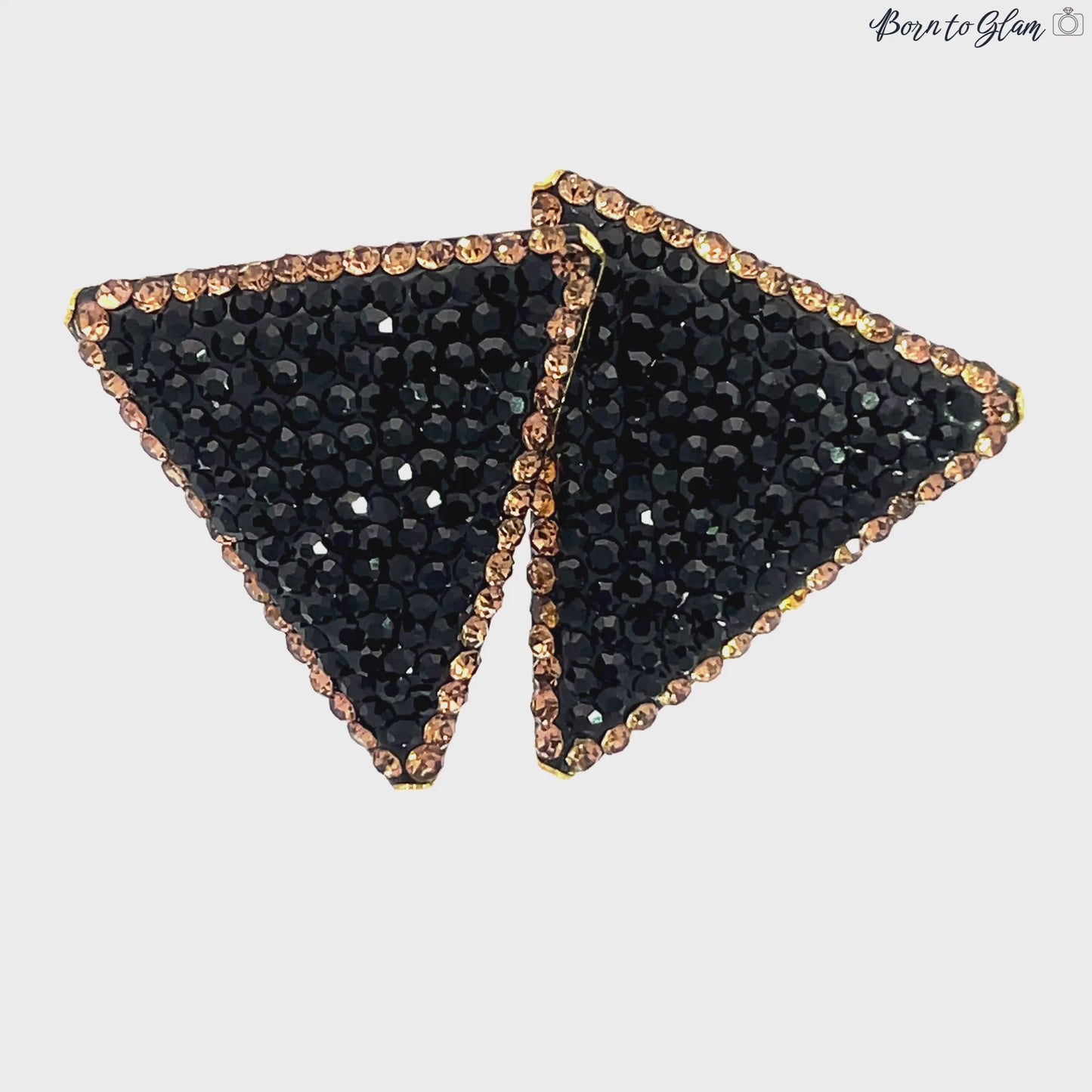 Load and play video in Gallery viewer, Triangle Crystal 925 Sterling Silver Stud Earrings
 Born To Glam
