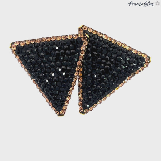 Load and play video in Gallery viewer, Triangle Crystal 925 Sterling Silver Stud Earrings
 Born To Glam